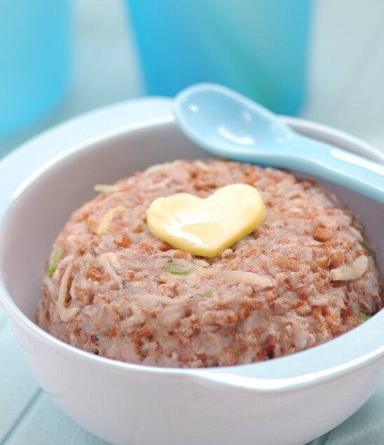 ข้าวสวยกับตับไก่และผักกาด