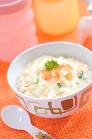 โจ๊กกุ้งกับผักรวม