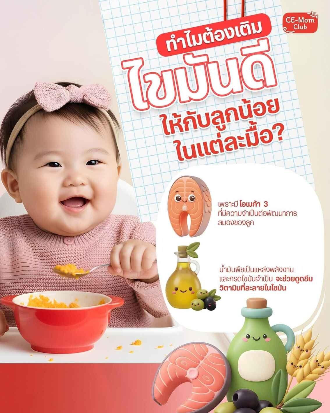 อินโฟกราฟิกทำไมต้องเติมไขมันดีให้กับลูกน้อยในแต่ละมื้อ