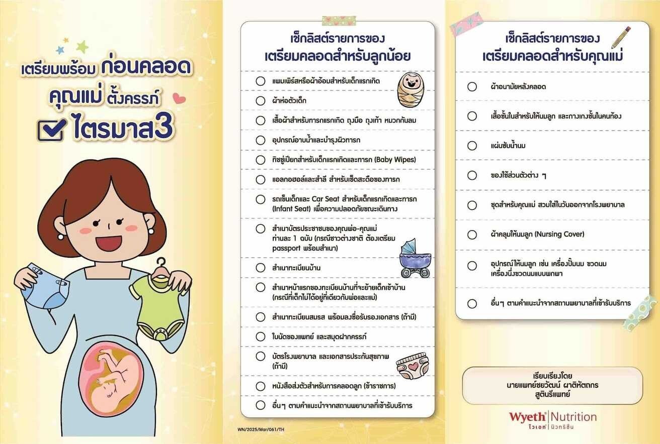 เช็กลิสต์รายการของเตรียมคลอด