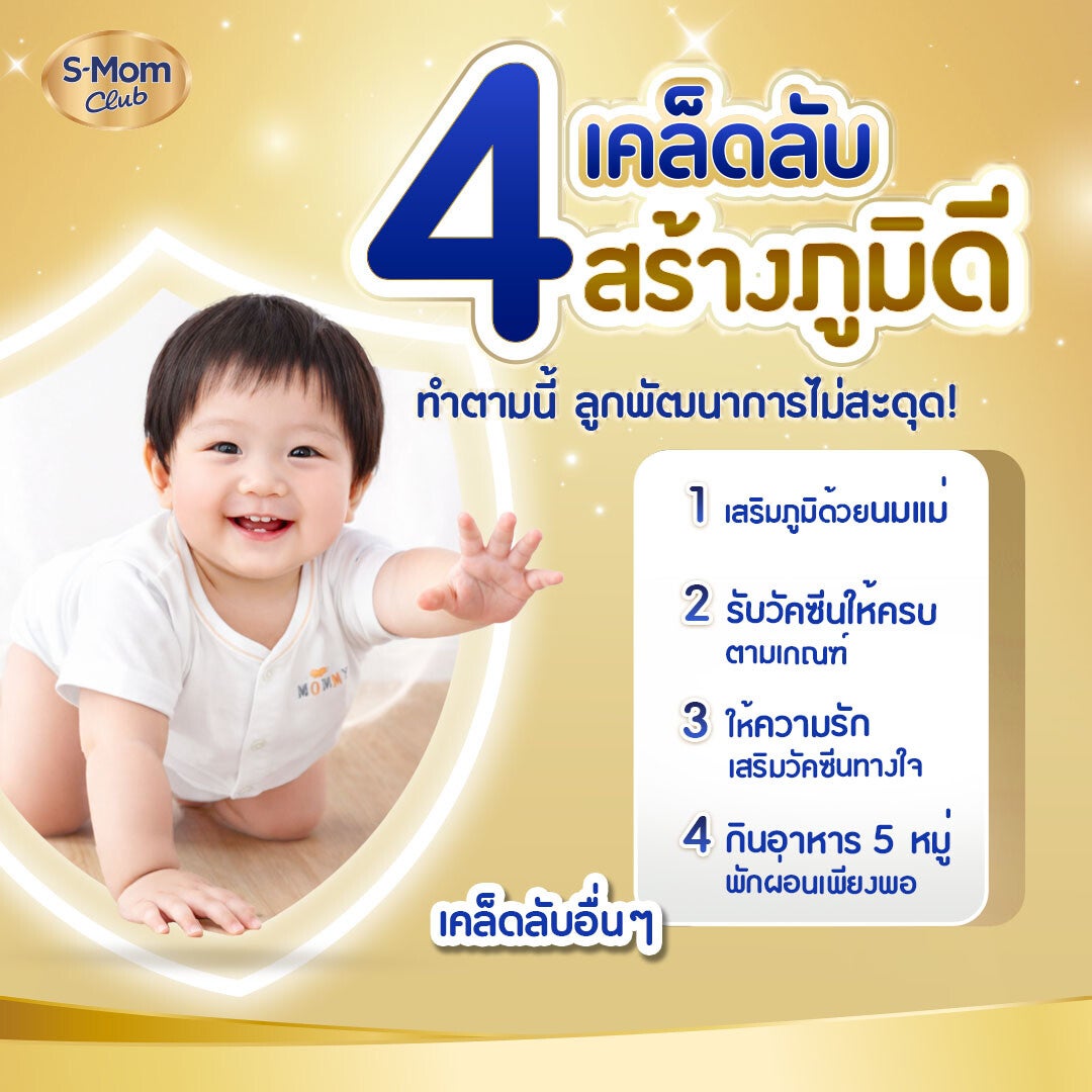 ภาพอินโฟกราฟิก 4 เคล็ดลับ สร้างภูมิดีให้ลูก