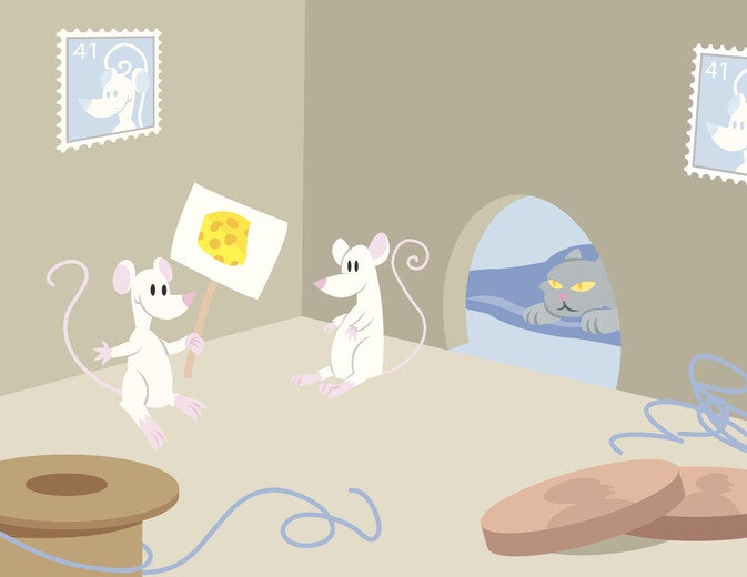 นิทานอีสปสั้นๆ เรื่อง พวกหนูประชุมปรึกษากัน