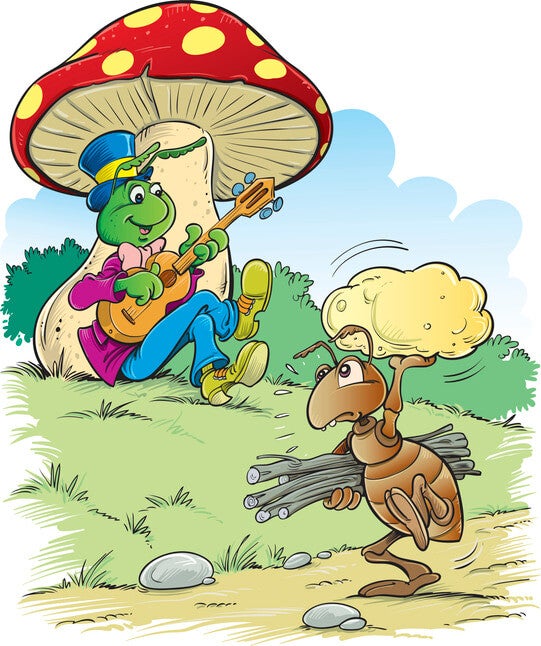 นิทานอีสปสั้นๆ เรื่อง มดง่ามกับจักจั่น