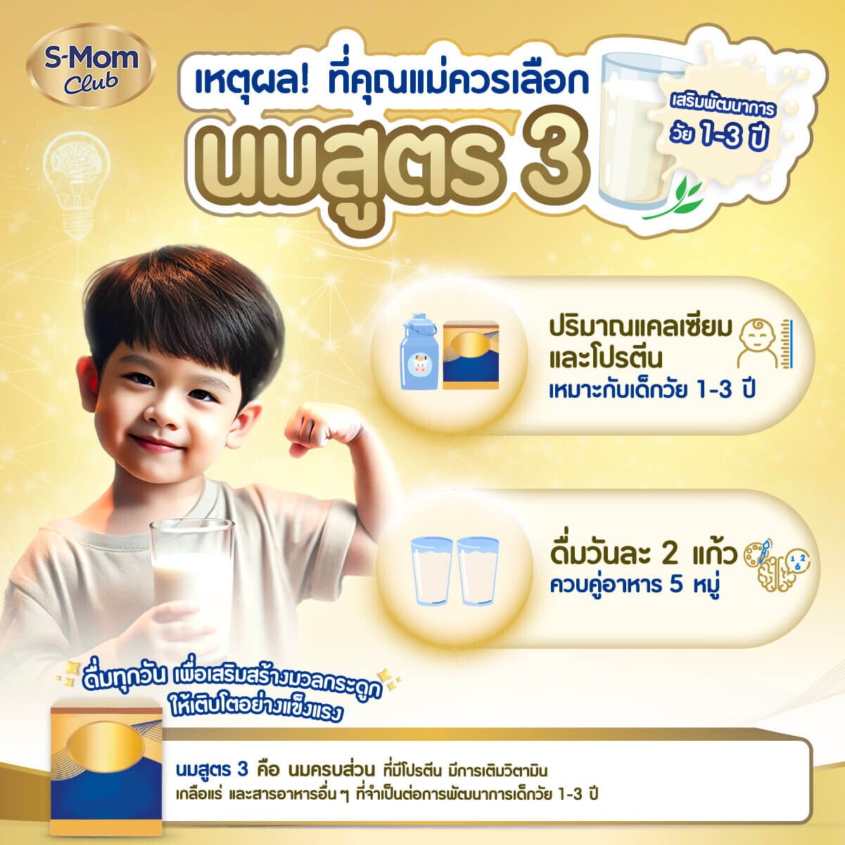 เหตุผลที่ควรเลือกนมสูตร 3 ให้ลูก