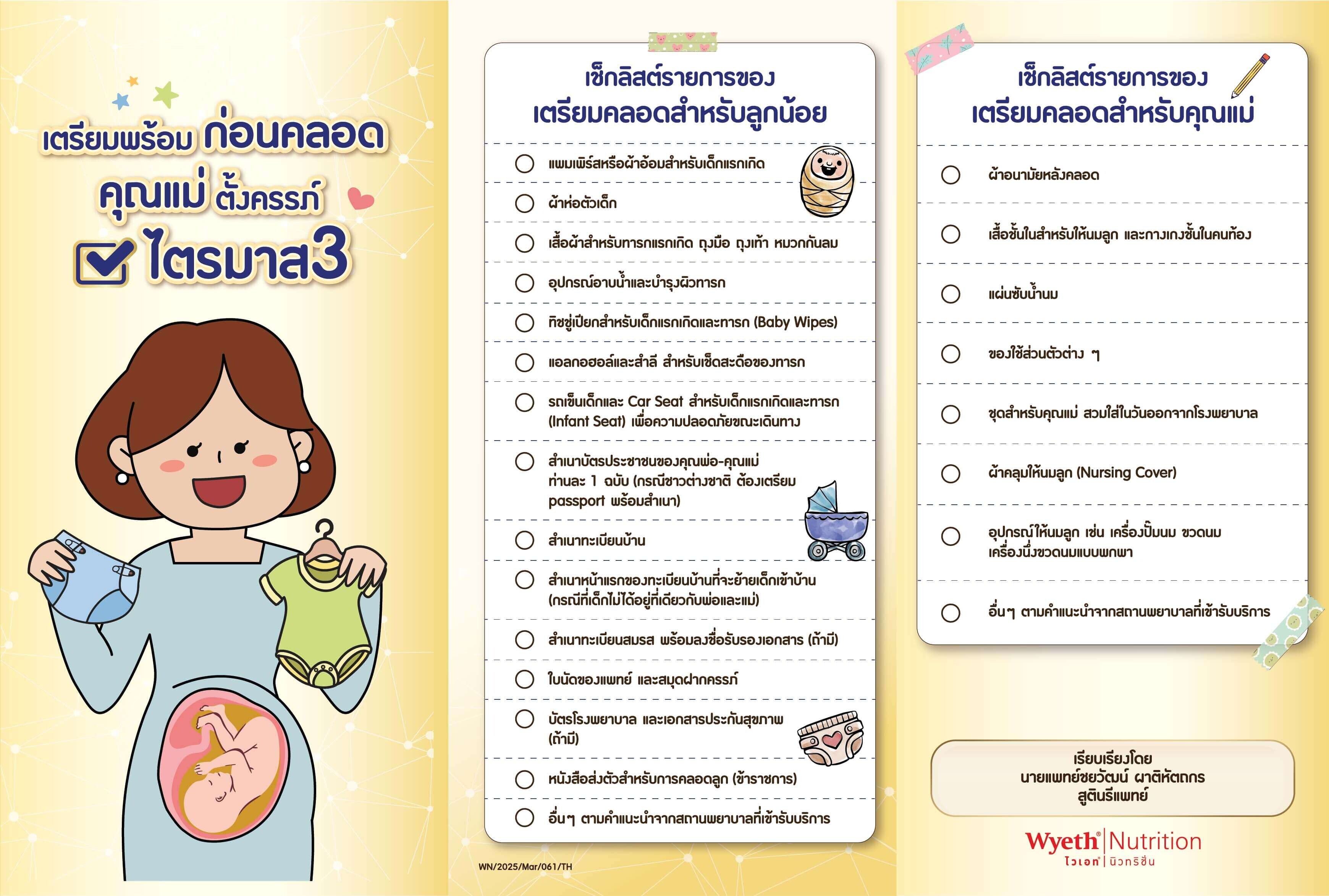 เช็กลิสต์รายการของเตรียมคลอด