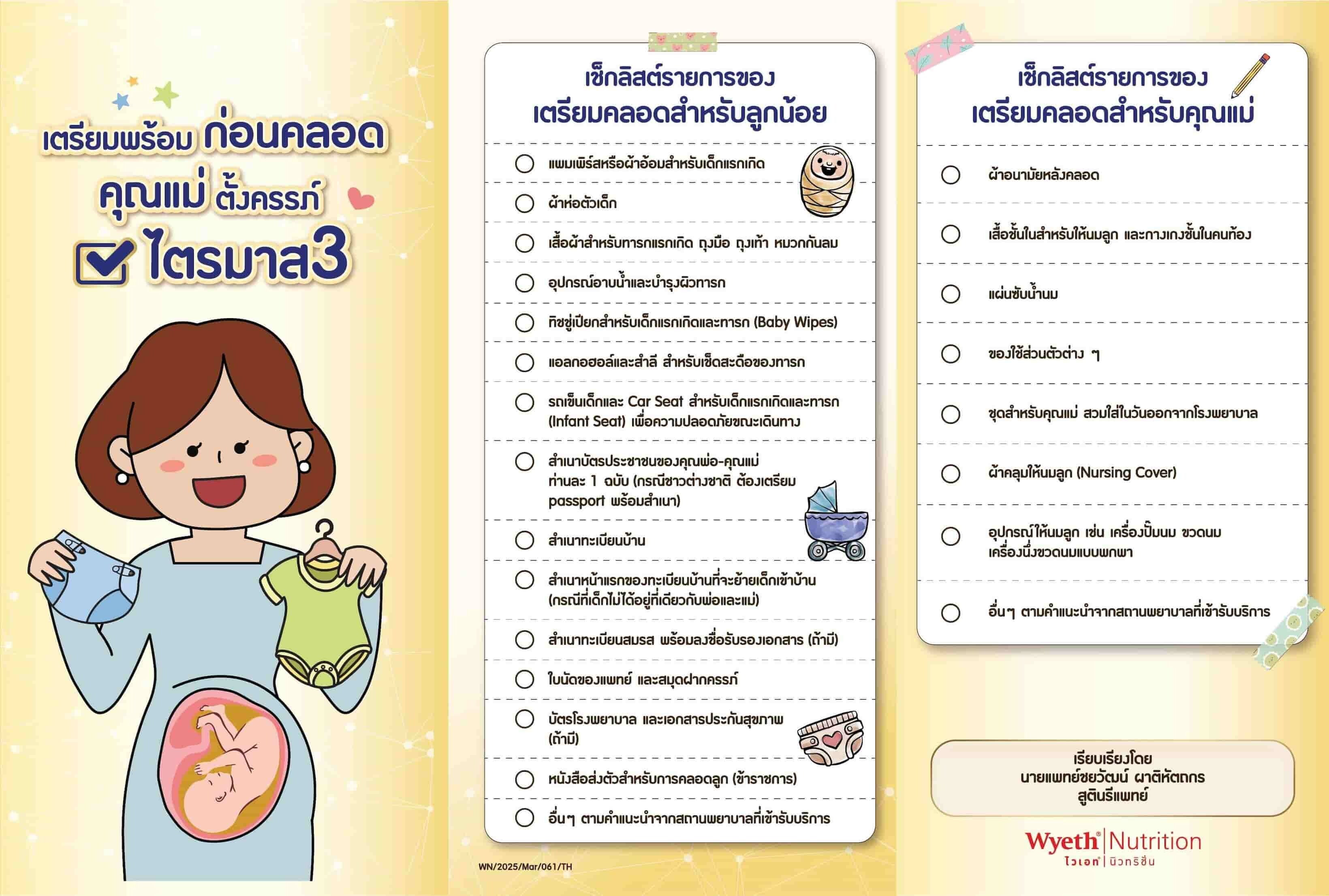 เช็กลิสต์รายการของเตรียมคลอด