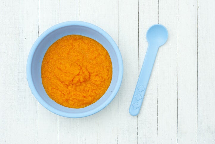 ตัวอย่างเมนูผักเด็ก 6 เดือน ข้าวบดฟักทอง