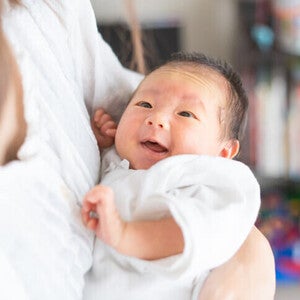 Woman holding a baby