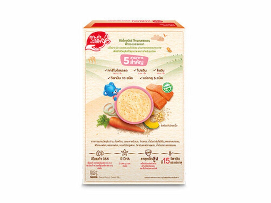 ซีรีแล็ค จูเนียร์ โจ๊ก (Cerelac Junior) รสแซลมอน 200 กรัม – กล่องด้านหลัง