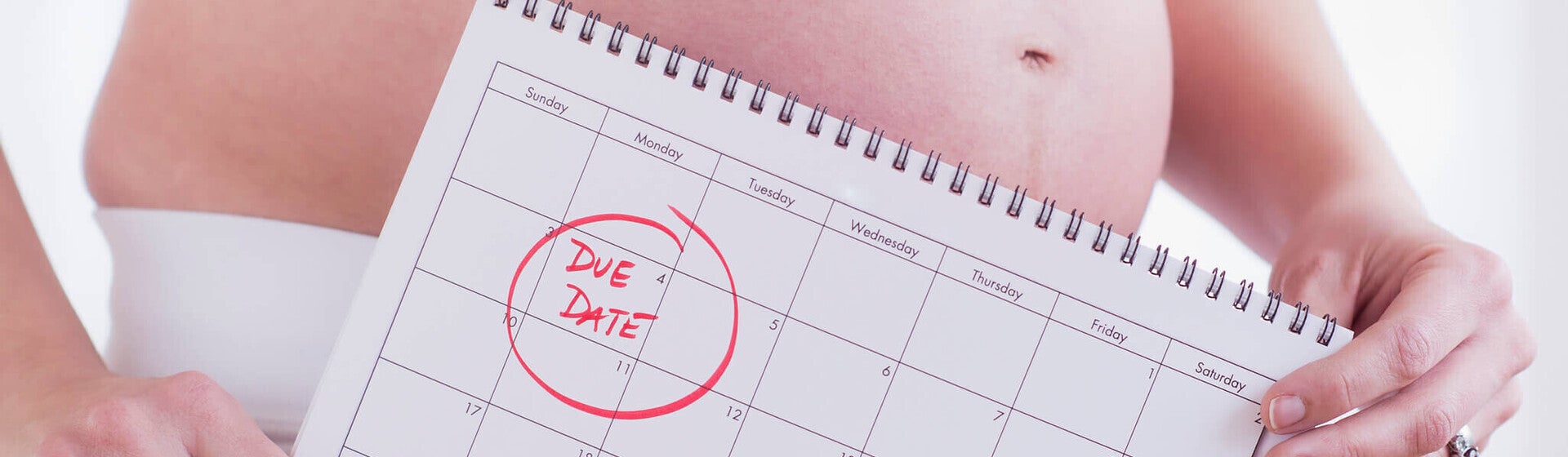 Pregnant Woman Holding a Calendar